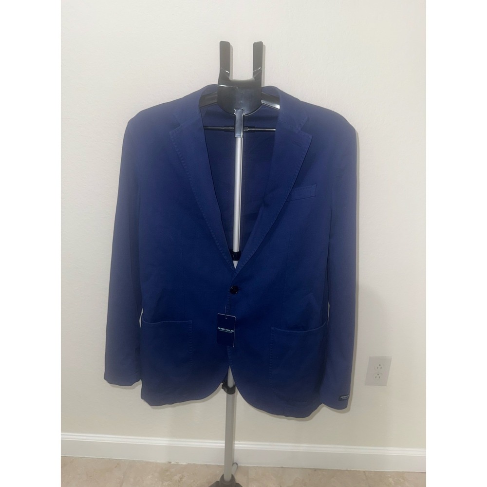 Peter Millar Crown Crafted Mens 40R Blue Texture Blazer Sport Coat $800 NWT Read